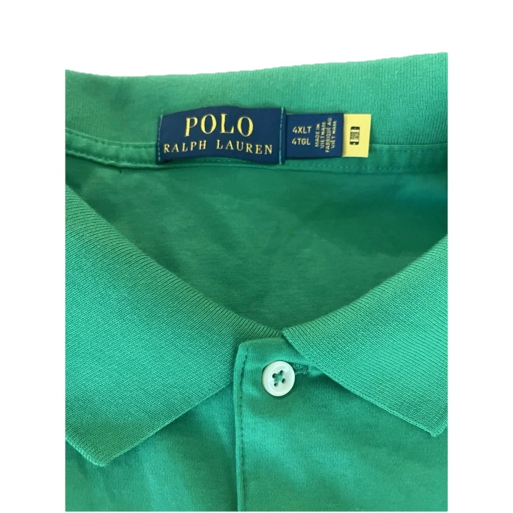 Polo Ralph Lauren Polo Shirt Mens 4LT‎ Green Big And Tall Flesh Pony Cotton